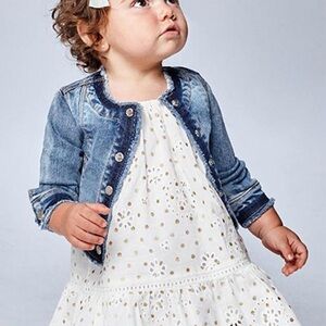 Mayoral 24 M / 2T Denim Jeans Jacket with Frayed Trim
